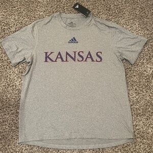 Adidas Kansas Jayhawks gray performance short sleeve shirt
